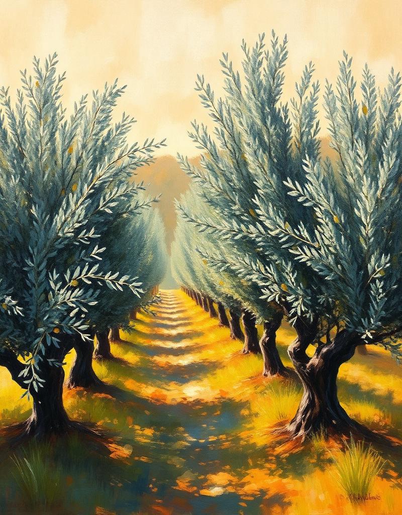 Olive Grove, Umbria — Oil on panel, 30 × 30 cm